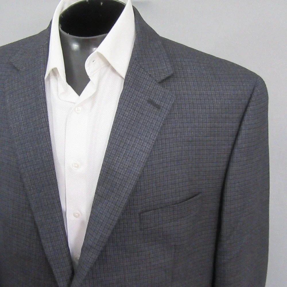 Ralph Lauren Mens Sport Coat 50R Classic Fit Blue Check Plaid Wool Year